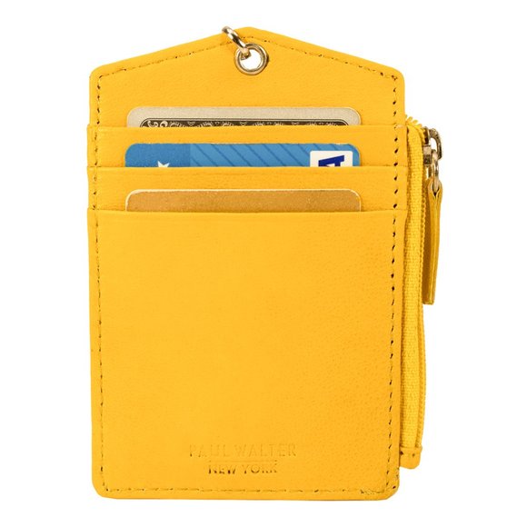 Premium Genuine Leather ID Lanyard Card Holder with Long Metal - Picture 5 of 11